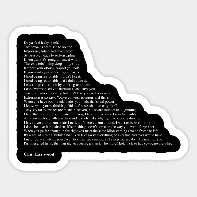 Clint Eastwood Quotes Sticker by qqqueiru